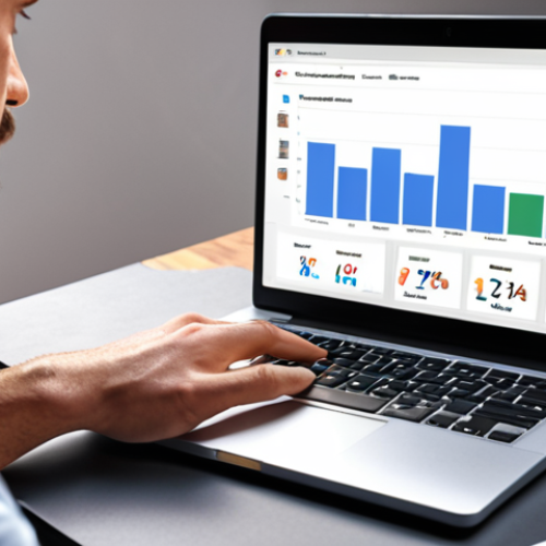 Home 11 A marketer analyzing Google Analytics data on a laptop, discovering customer insights and adjusting ad campaigns.